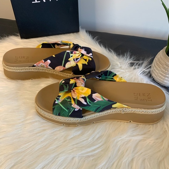 Naturalizer Navy and Yellow Espadrilles with Floral Print - Picture 6 of 7